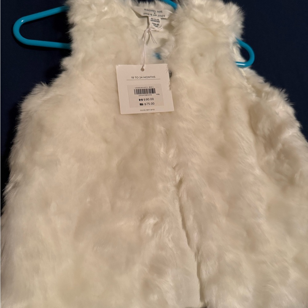 Rachel Zoe Cream Faux Fur Vest